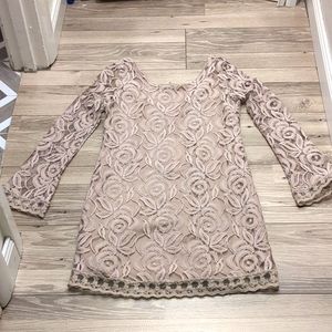 Women's Love Fire Clothing Lace Mini Dress, Small, Mauve